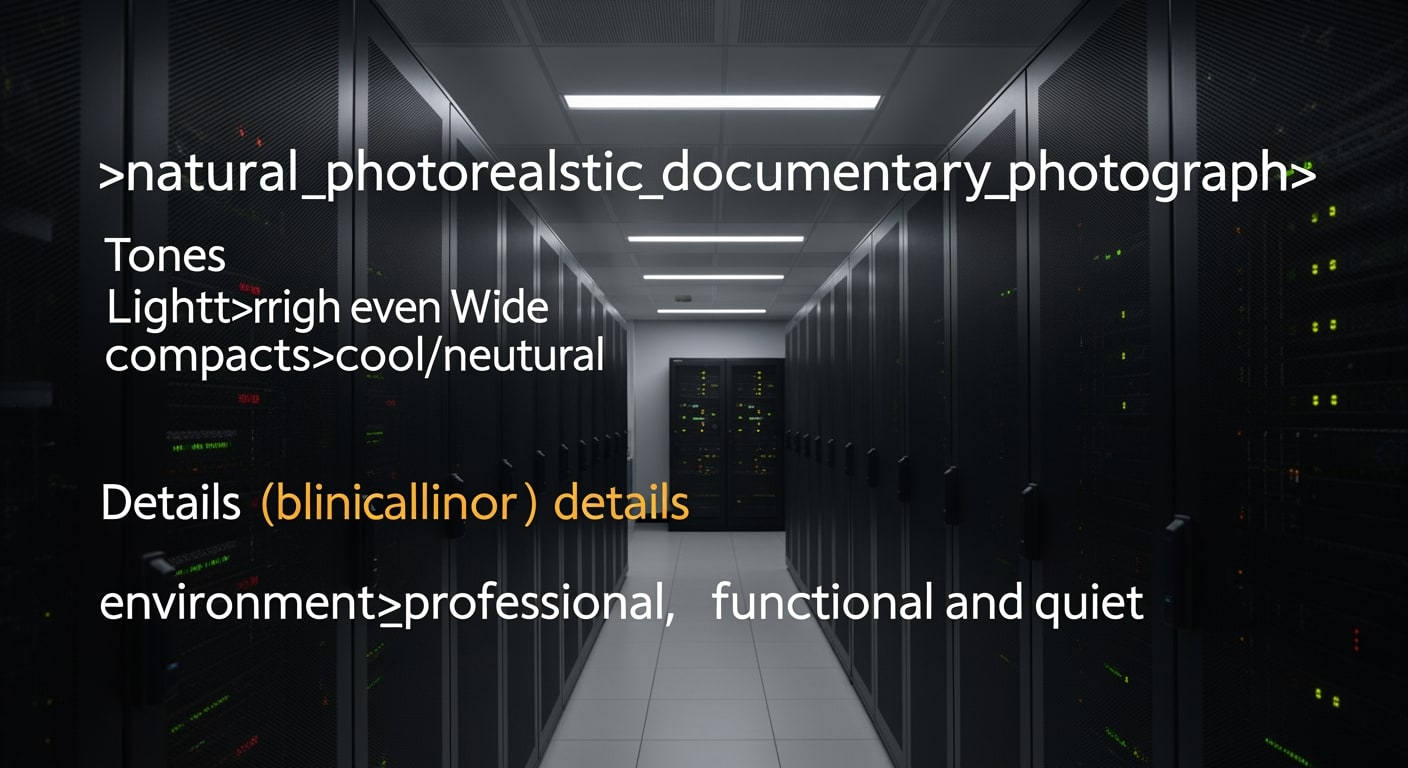 A wide, empty view of a modern data center with rows of server racks and blinking lights.