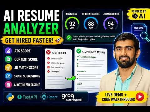 🔥 Build an AI Resume Analyzer with ATS Score, JD Match & Resume Rewriting | FastAPI + React