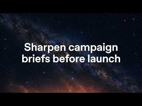Use ChatGPT Work to pressure-test marketing campaign briefs