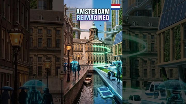 🇳🇱 Amsterdam in the Future 😱 | AI Reimagined #Shorts #aivideo #videoproduction #ai #aigenerated