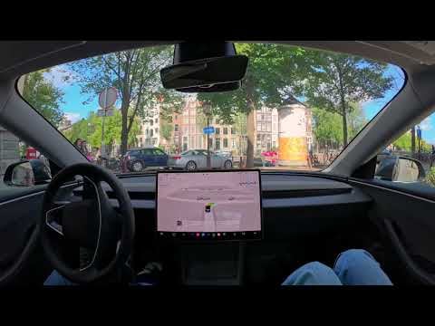 Raw 1x: AI agents will walk on the streets alongside us (Tesla Self-Driving 14.2.2.6 in Amsterdam)
